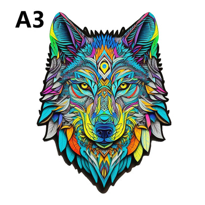 Wolf Wooden 3D Puzzle - Irregular Animal Shapes Educational Toy