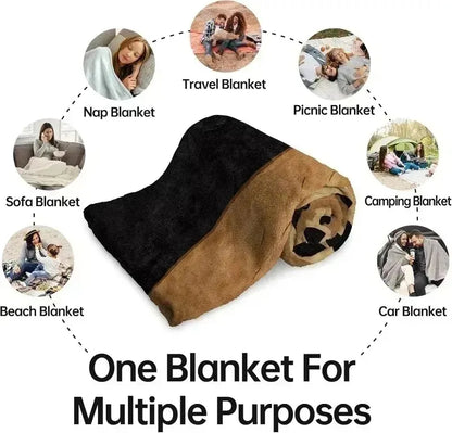 Printed Flannel Throw Blanket – 100% Polyester, Anti-Pill, Multi-Color