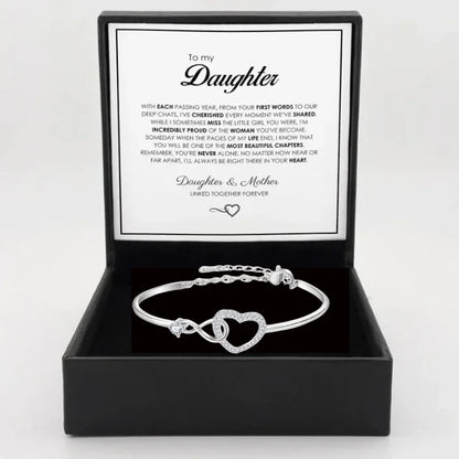 To My Daughter Heart Bracelet - Infinity Symbol Gift Box Set