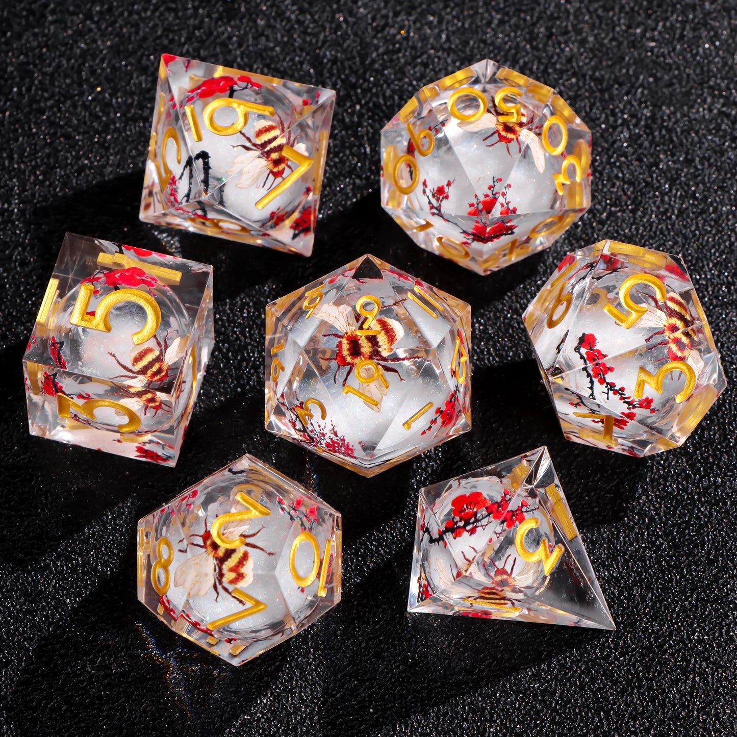 Liquid Core Butterfly DnD Dice Set – 7 Pcs