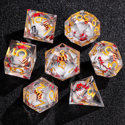 Liquid Core Butterfly DnD Dice Set – 7 Pcs