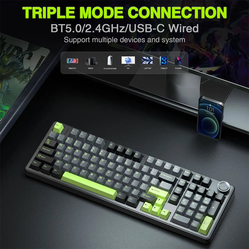 AULA F99PRO Wireless Mechanical Keyboard - Gasket Mount, Hot-Swap, 8000mAh