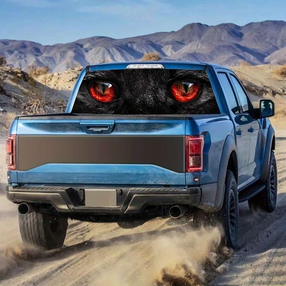 Wolf Face Tailgate Wrap - PVC Weatherproof Matte Car Sticker
