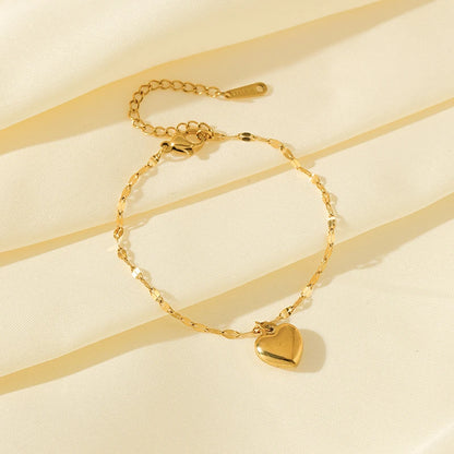 18K Gold Heart Love Jewelry Set - Necklace, Bracelet & Earrings
