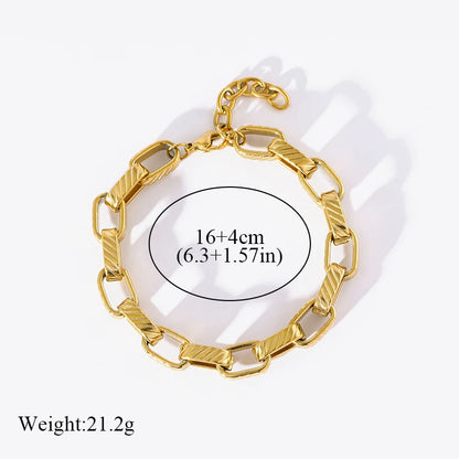 18K Gold Plated Twisted Bracelet - Stainless Steel Bangle