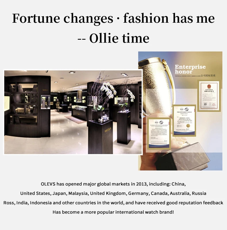 OLEVS 9931L Women's Watch - Elegant Fashion, Luxury, Waterproof, Stainless Steel, Luminous Date