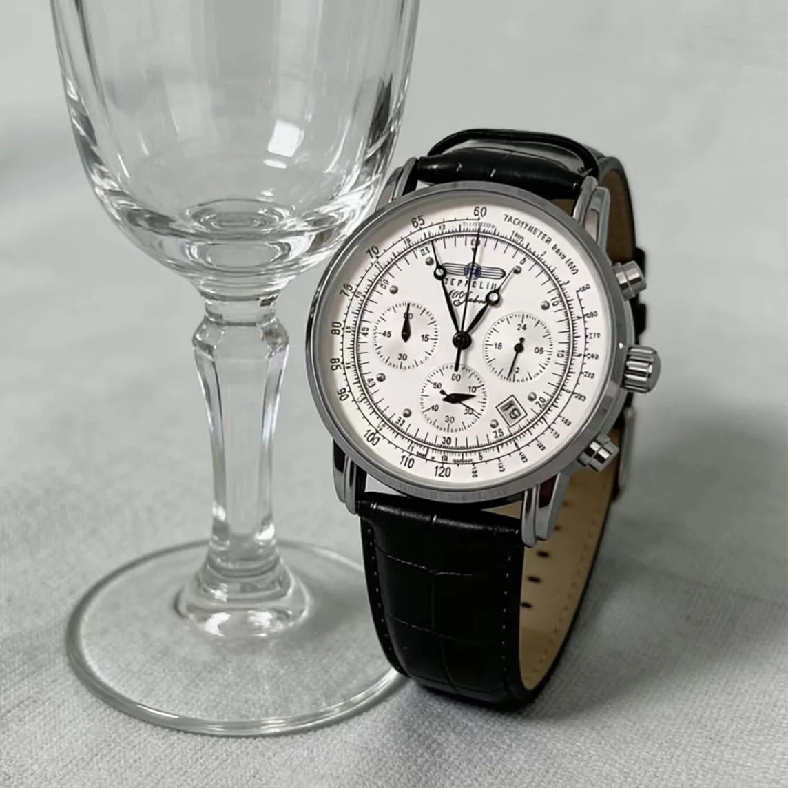 Men’s Three-Eye Quartz Watch with Stainless Steel Band
