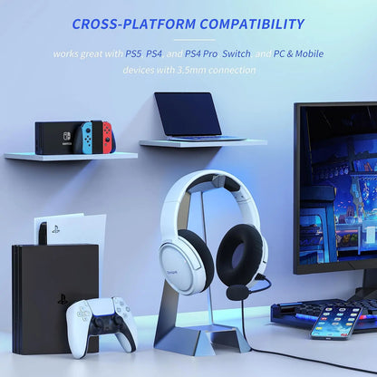 BINNUNE Gaming Headset - 50mm Drivers, Noise Cancelling Mic, Multi-Platform