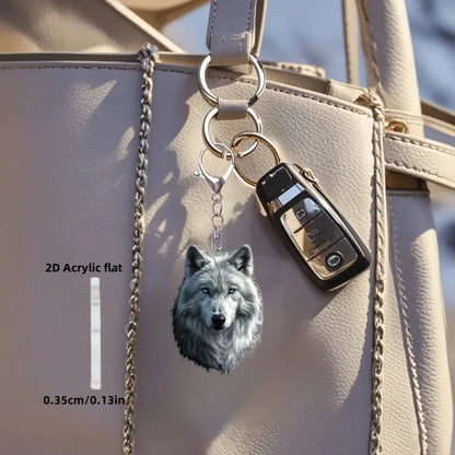 Wolf Head Acrylic Keychain - 30cm 2D Flat Ornament
