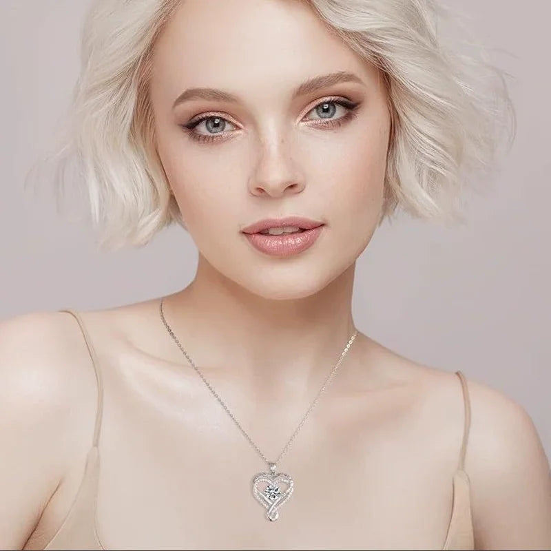 Eternal Heart Necklace - Double Layer Gift Set with Box