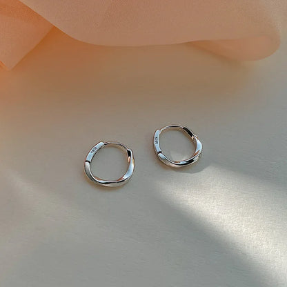 925 Sterling Silver Round Earrings - Simple Elegant Design