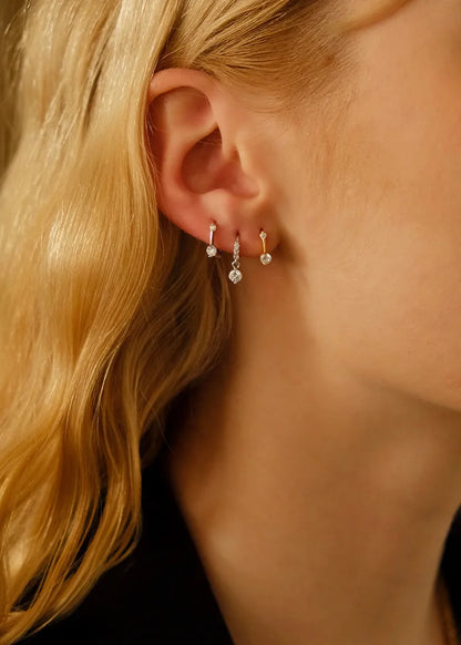 925 Sterling Silver Earrings - Petite Simple Elegant Design