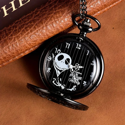 Devil Skull Pocket Watch - Gothic Chain Necklace Gift