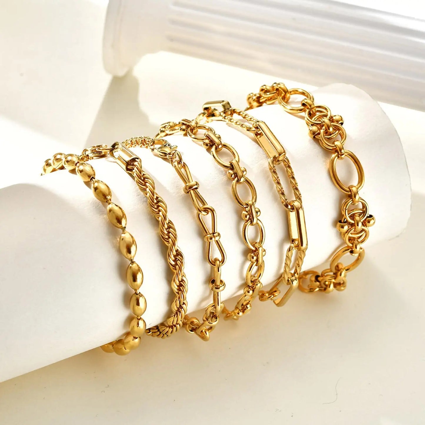 Gold Stainless Steel Chunky Link Chain Bracelet