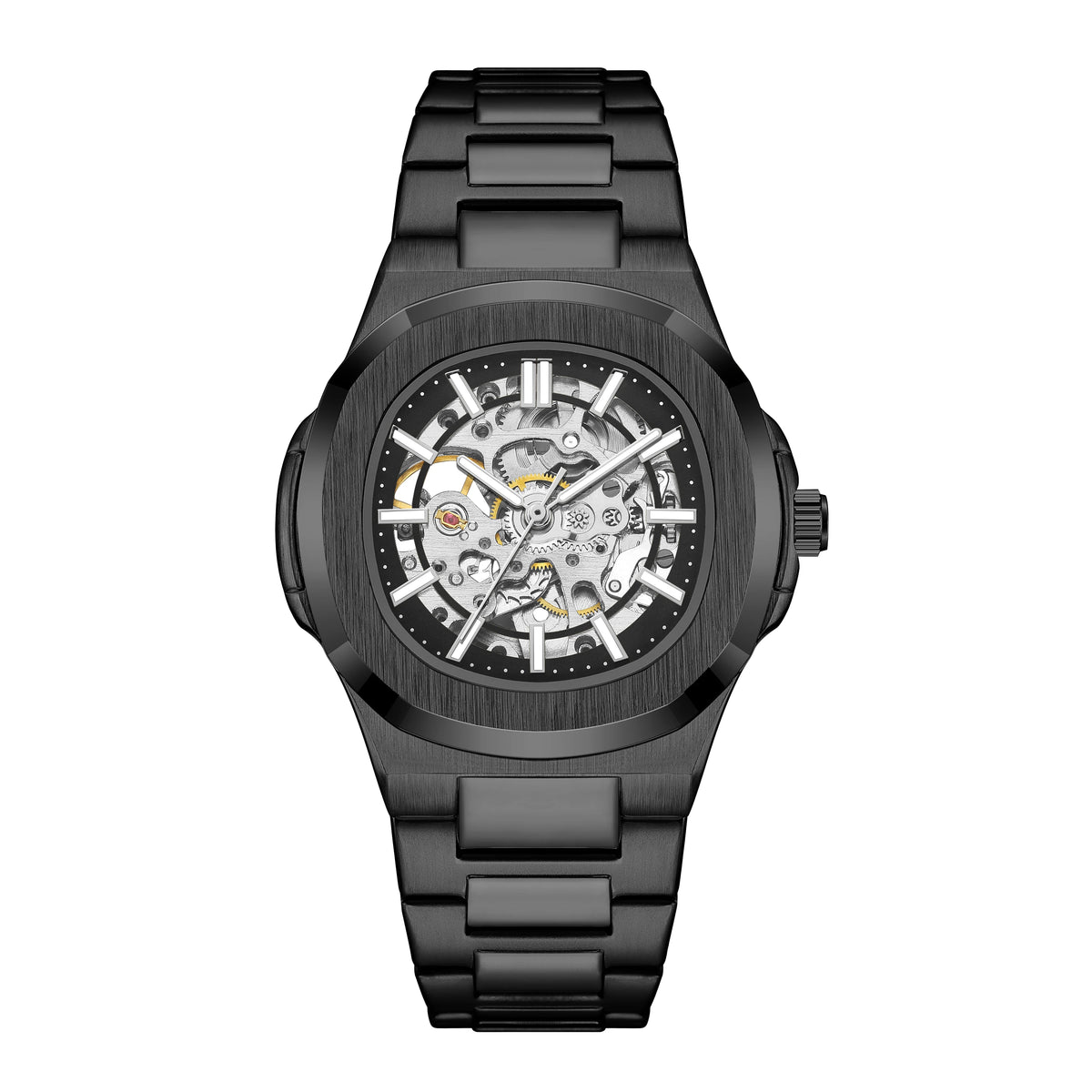 Gorben Automatic Skeleton Watch with Stainless Steel Band and Sapphire Crystal