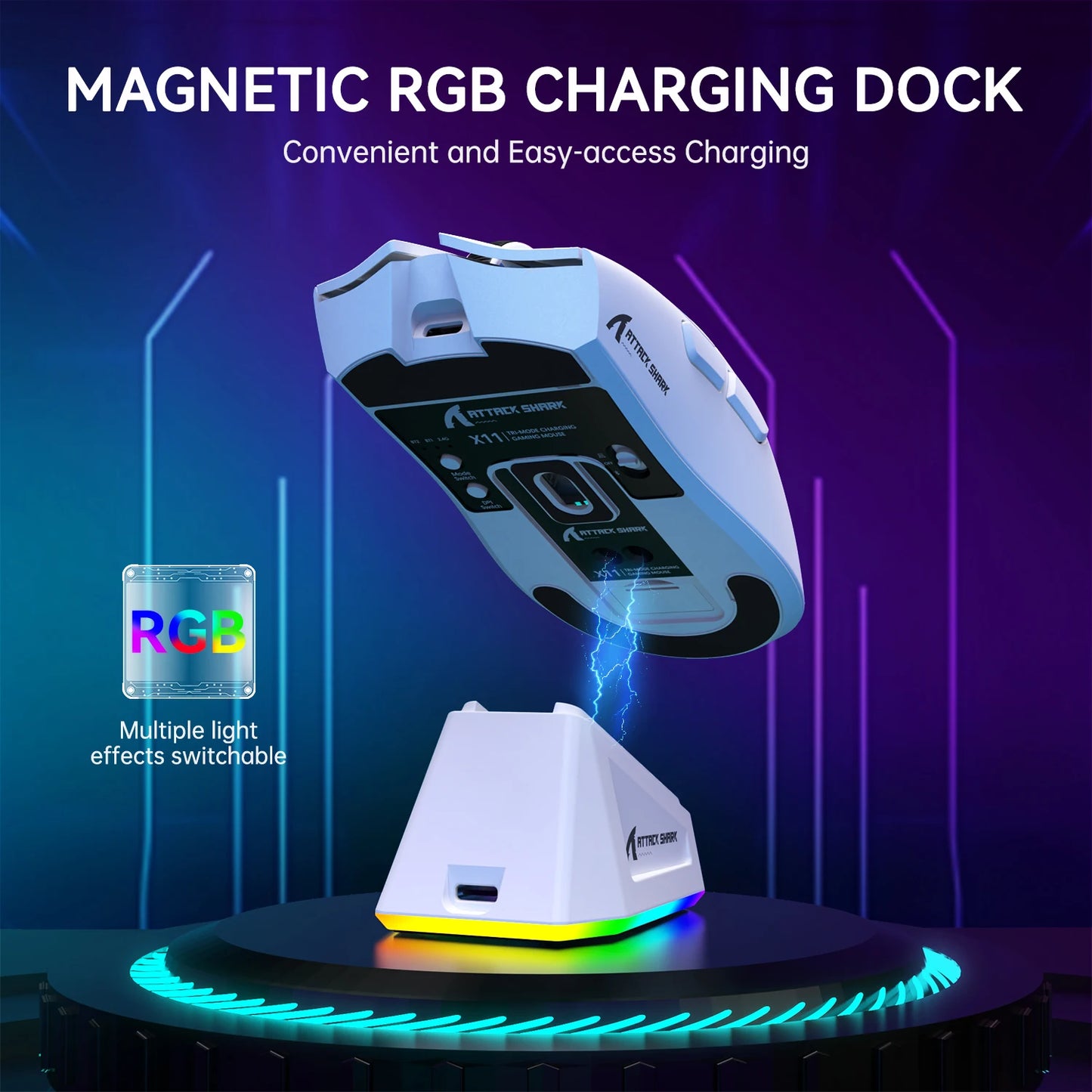 Attack Shark X11 Wireless Gaming Mouse - 22000 DPI, RGB, PAW3311 Sensor, Lightweight