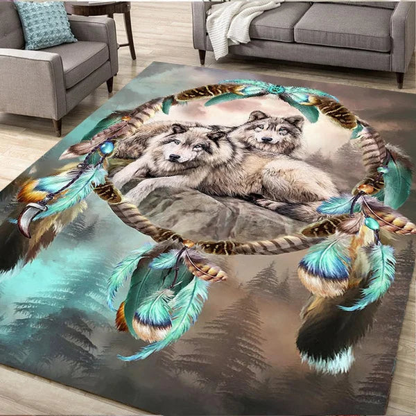 Wolf Pattern Carpet - Polyester Non-Slip Door Mat Rug