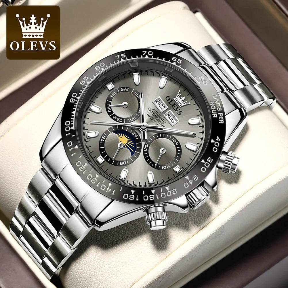 OLEVS 6654 Men's Watch - Automatic Mechanical, Sport, Waterproof, Luminous, Week Calendar