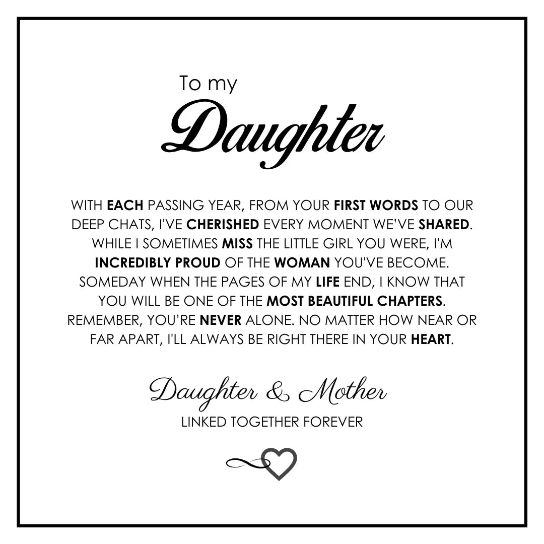 To My Daughter Heart Bracelet - Infinity Symbol Gift Box Set