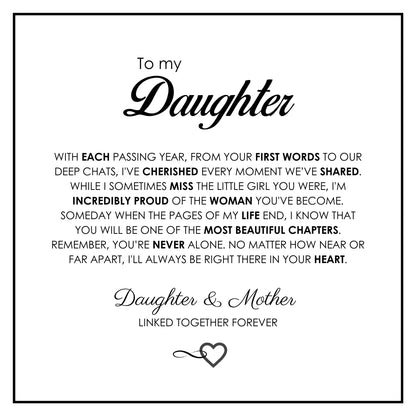 To My Daughter Heart Bracelet - Infinity Symbol Gift Box Set