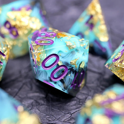 7-Piece Sharp Edge Resin DnD Dice Set – RPG Polyhedral