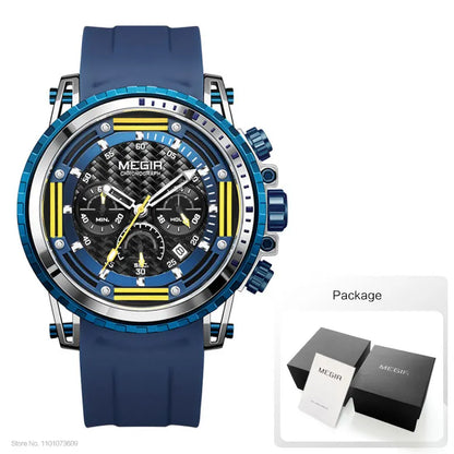MEGIR MN2143G Men’s Chronograph Quartz Watch with Silicone Strap