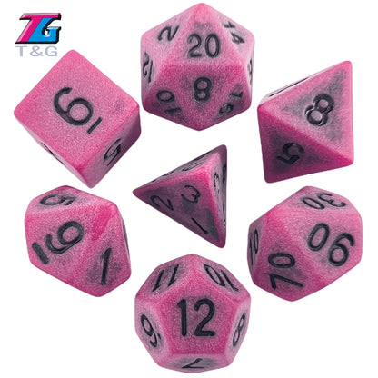 7-Piece Acrylic Polyhedral Dice Set for D&D and RPG Games