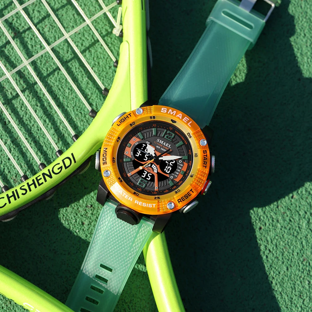 SMAEL 8058 Men’s Analog-Digital Sports Watch with Dual Time and Alarm