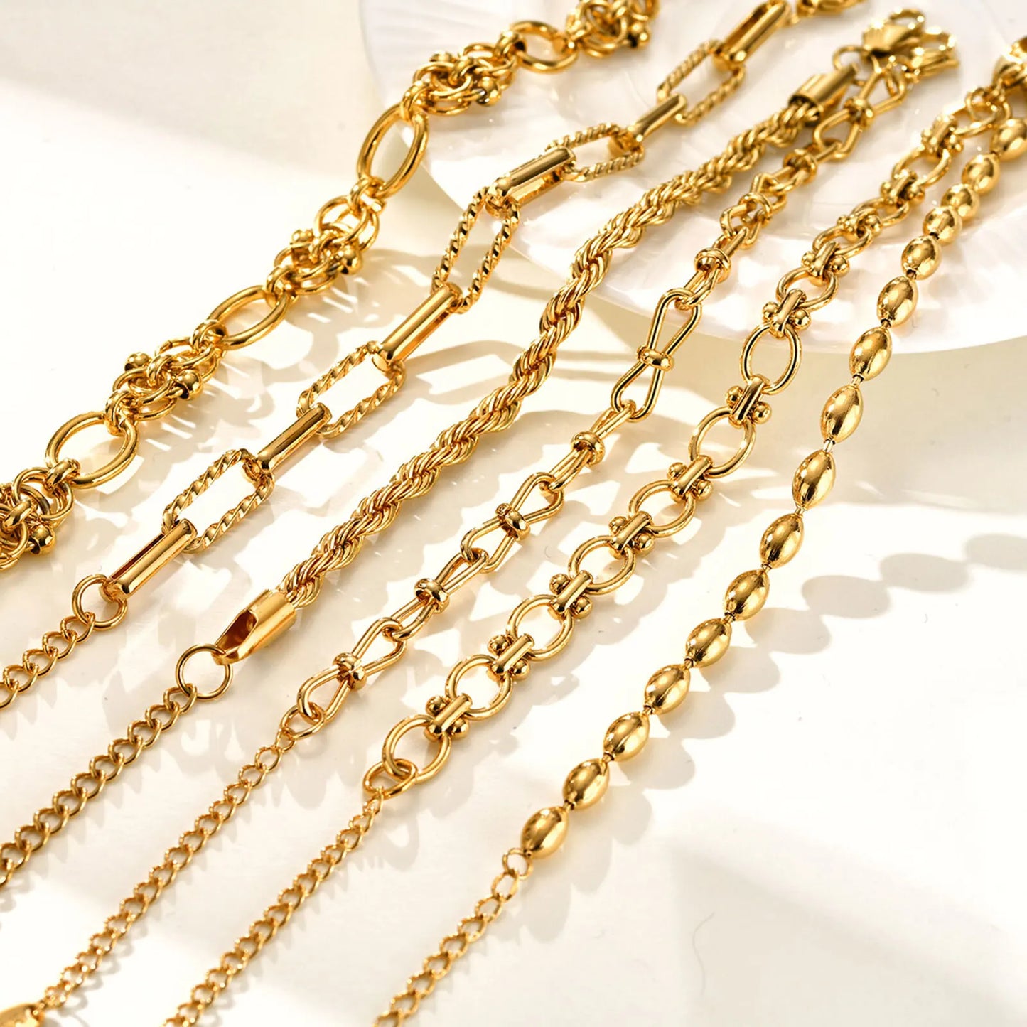 Gold Stainless Steel Chunky Link Chain Bracelet
