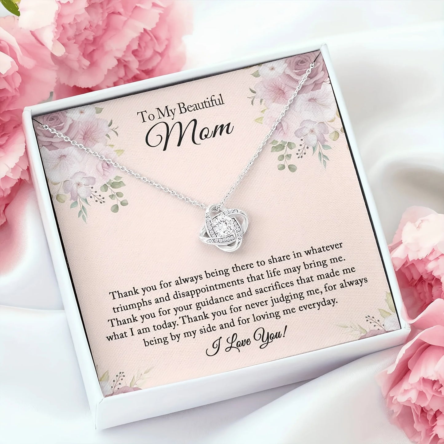 Cubic Zirconia Pendant Necklace – Copper, Silver Tone, 45cm
