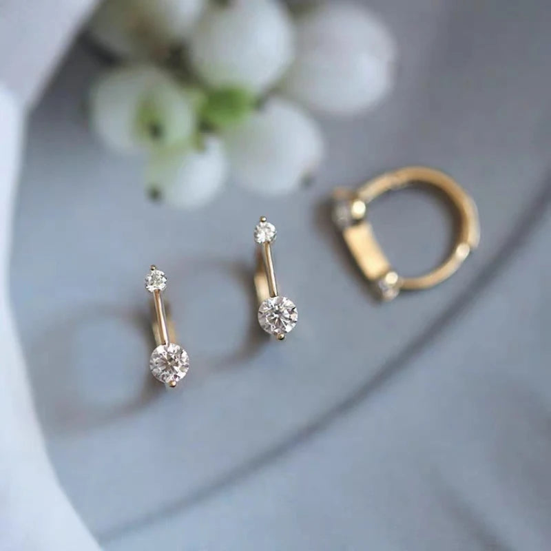 925 Sterling Silver Earrings - Petite Simple Elegant Design