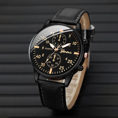 4pcs Women's Quartz Watch & Bracelet Set - Leather Band, Arabic Numeral, Fashion Casual, No Box