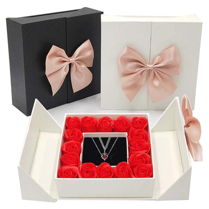 Heart and Sword Necklace - Rose Gift Box Set for Her