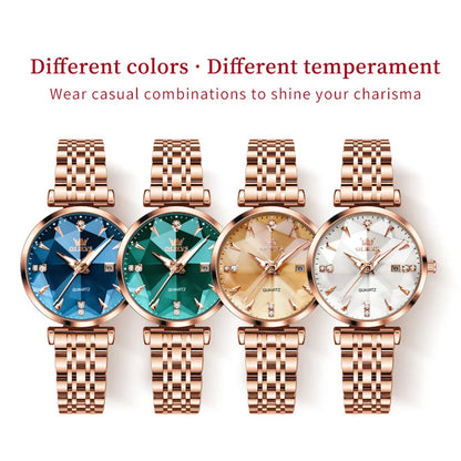 OLEVS 5536 Women's Luxury Watch - Sapphire Crystal, Zircon Scale, Chronograph, Waterproof