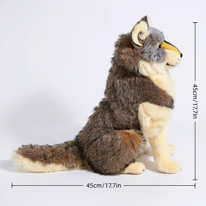 Ultra-Realistic Wolf Plush Toy - PP Cotton Soft Pillow Gift