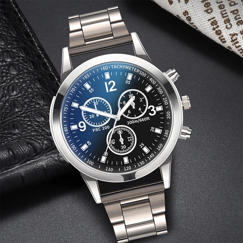 Men's Business Watch - Steel Band Quartz with Bracelet