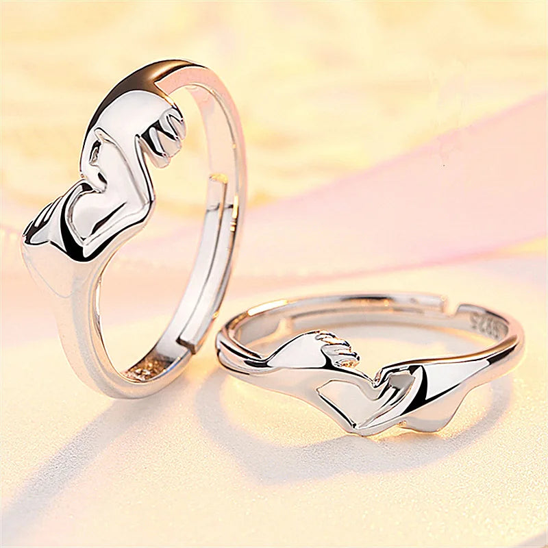 Square Zirconia Couple Rings - Luxury Wedding Bands