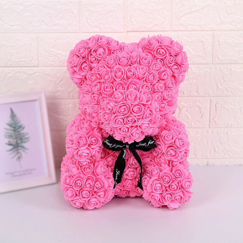 Rose Bear - Eternal Flower Teddy Bear with Gift Box