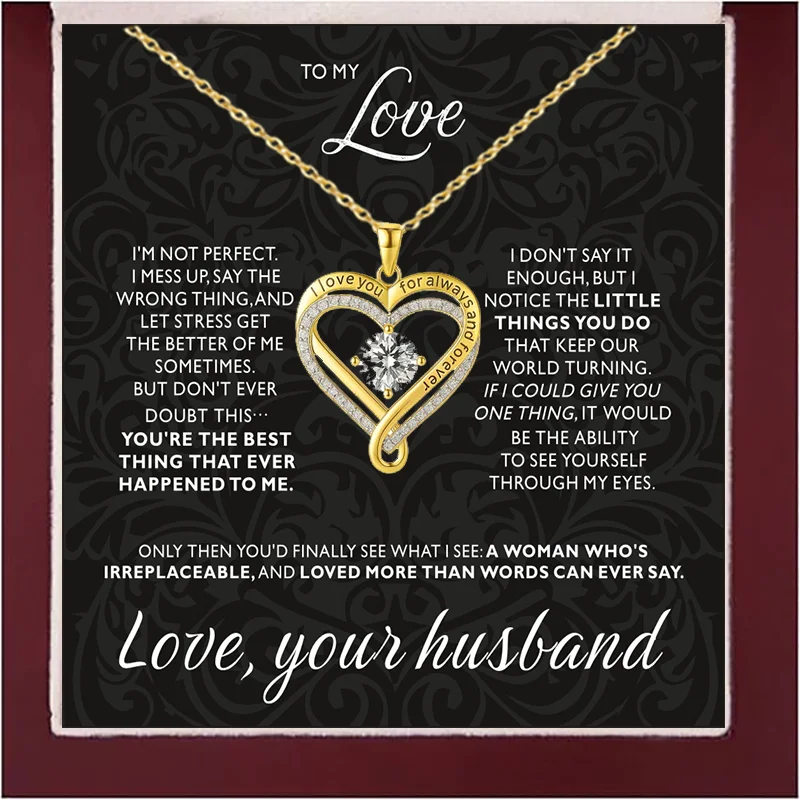 Eternal Heart Necklace - Double Layer Gift Set with Box