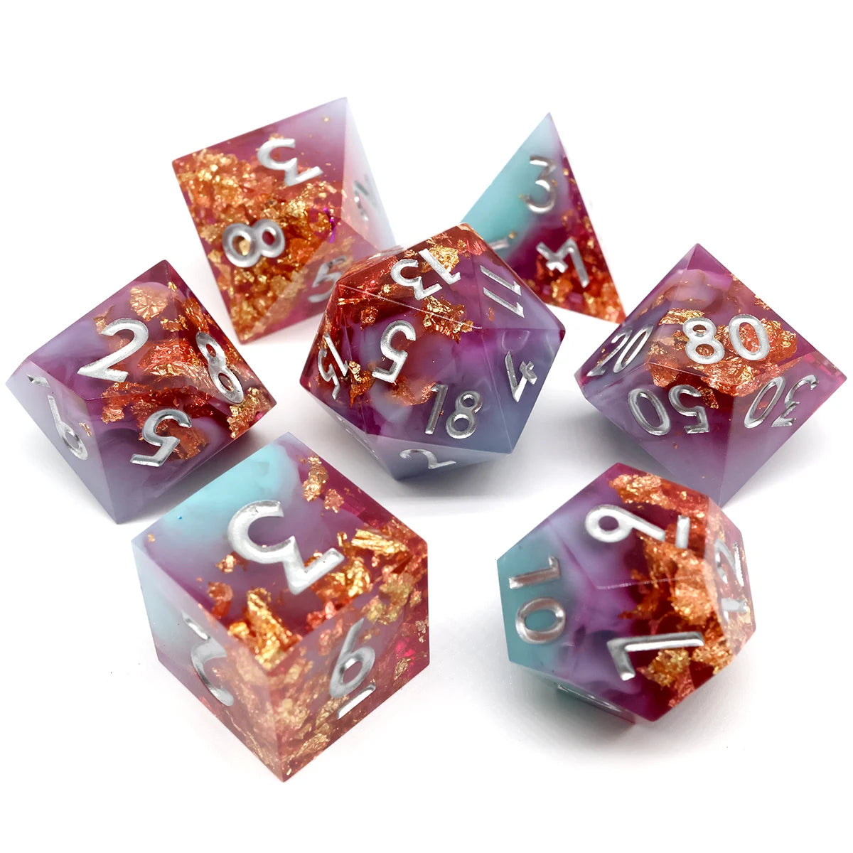 7-Piece Sharp Edge Resin DnD Dice Set – RPG Polyhedral