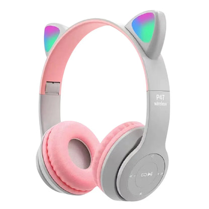 Cat Ear Wireless Headphones - LED Glow Light, Bluetooth 5.0, Kids & Adults