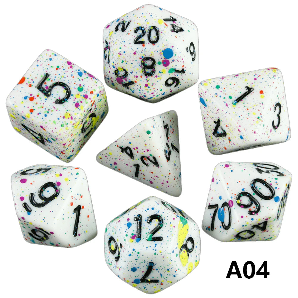 7-Piece Acrylic Polyhedral Dice Set for D&D and RPG Games