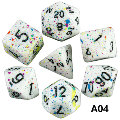 7-Piece Acrylic Polyhedral Dice Set for D&D and RPG Games