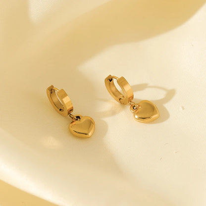 18K Gold Heart Love Jewelry Set - Necklace, Bracelet & Earrings