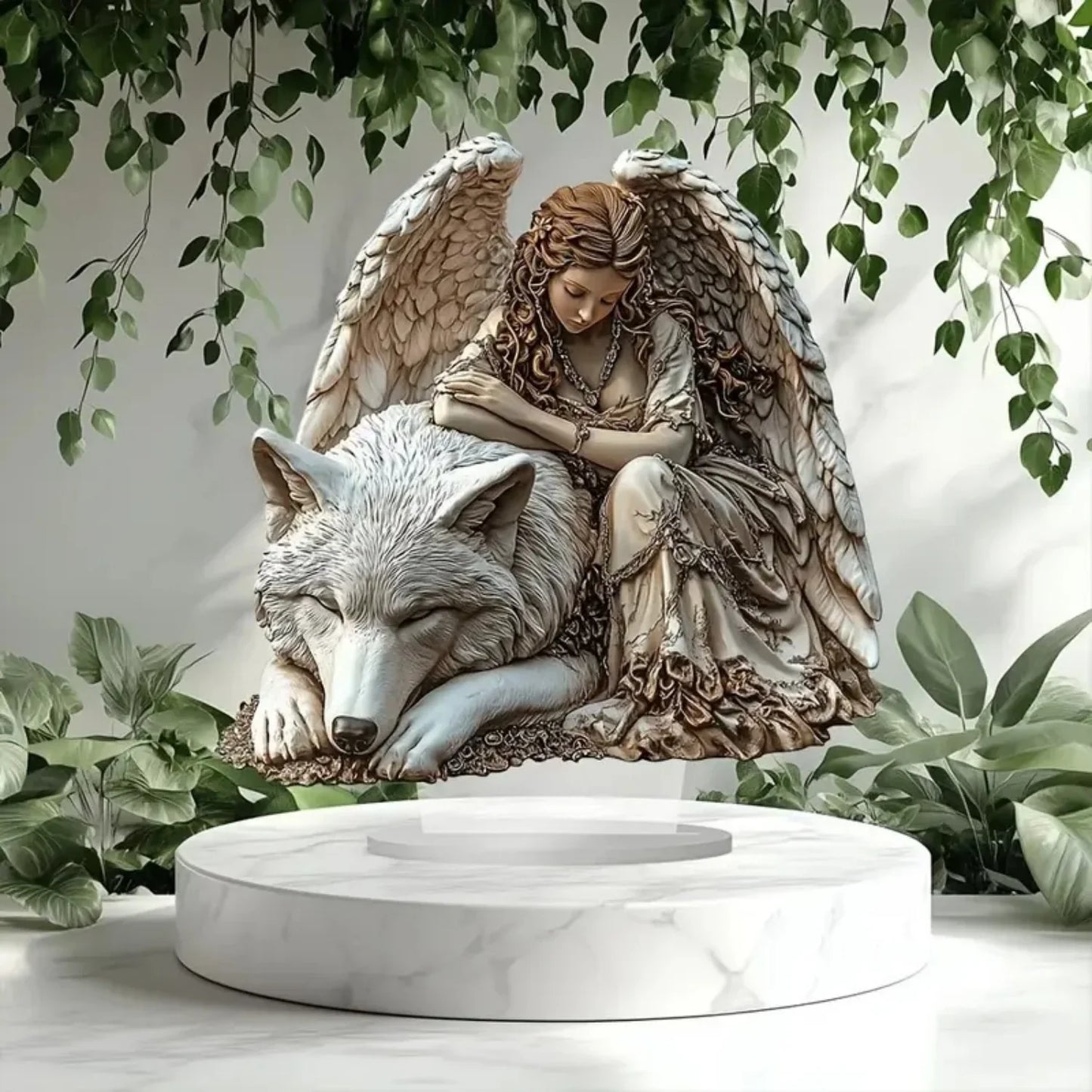 Wolf and Fairy Acrylic Plaque - 20x20cm 2D Desktop Decor Sign