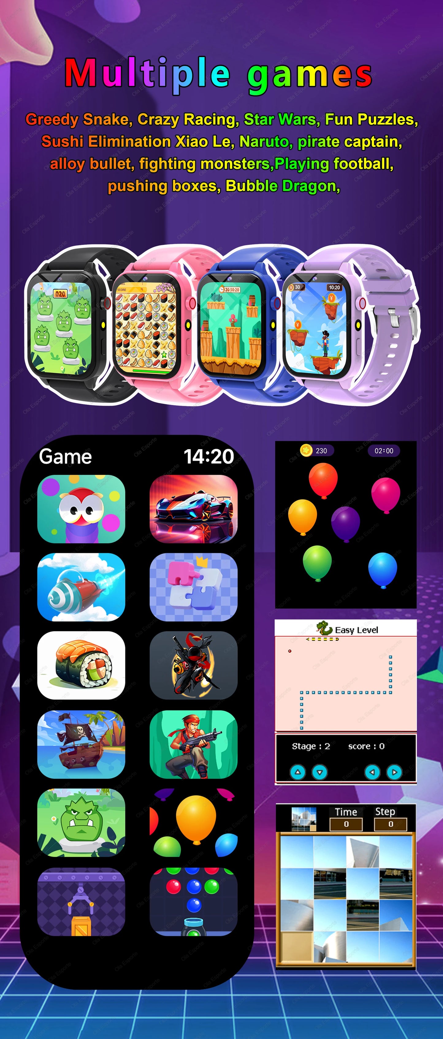 Kids Smart Watch - 1.83" Display 18 Games Sleep Monitor Camera