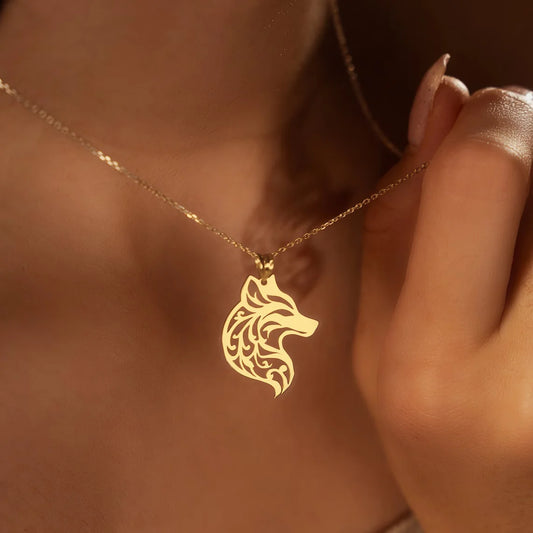 Wolf Couple Pendant Necklace