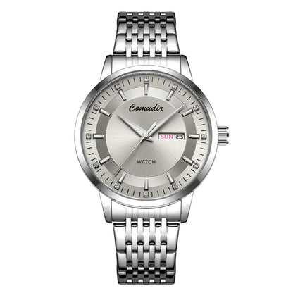 Mairuige Men’s Quartz Watch with Tungsten Steel Band and Dual Calendar
