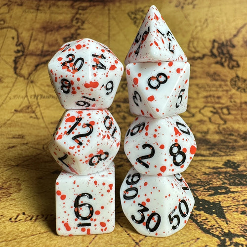 7-Piece Acrylic Polyhedral Dice Set for D&D and RPG Games