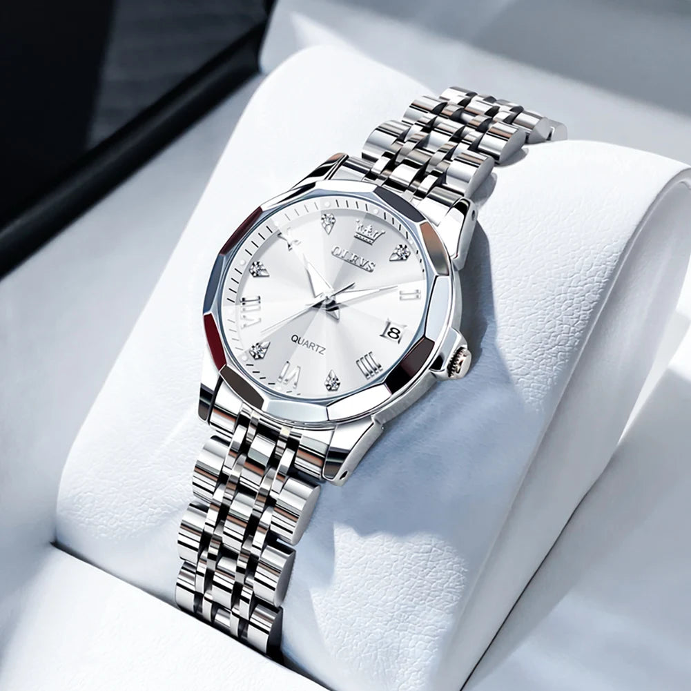 OLEVS 9931L Elegant Fashion Watch - Luxury, Waterproof, Stainless Steel, Luminous Date